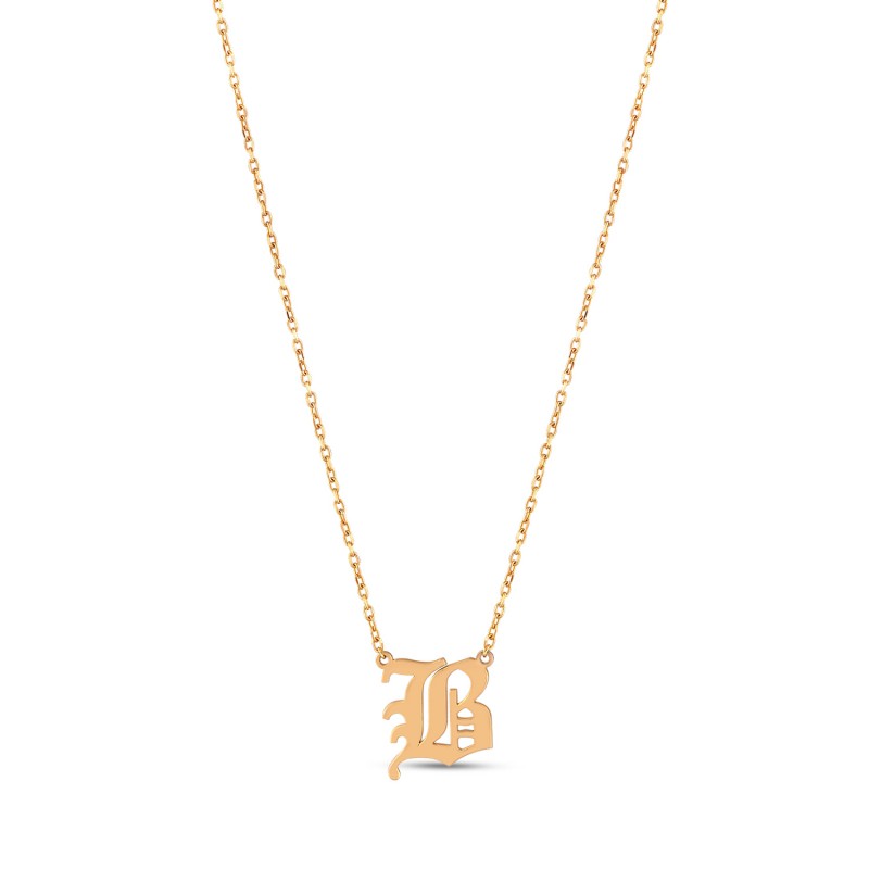Personalised Old English Initial Necklace