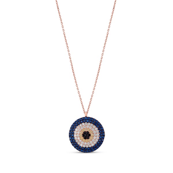 Double Evil Eye Pendant Necklace