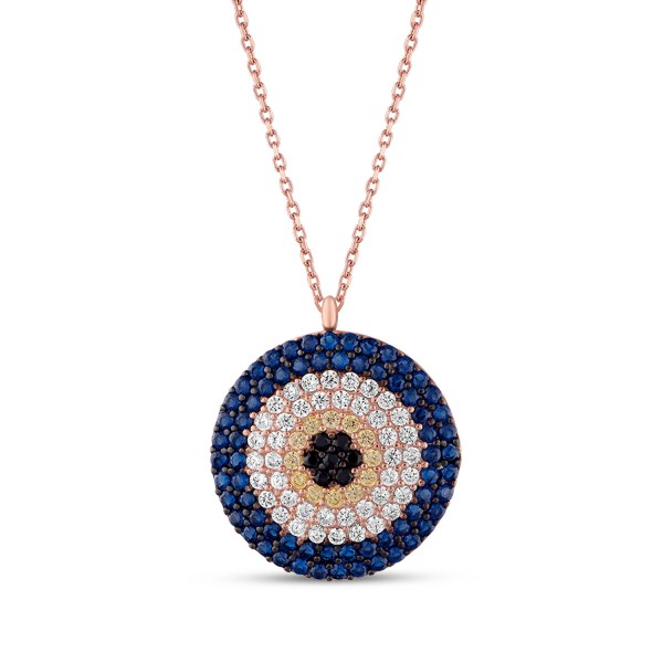 Double Evil Eye Pendant Necklace