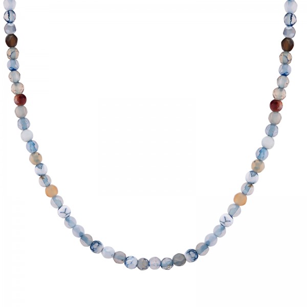 Natural Mixed Blue Agate Gemstone Choker
