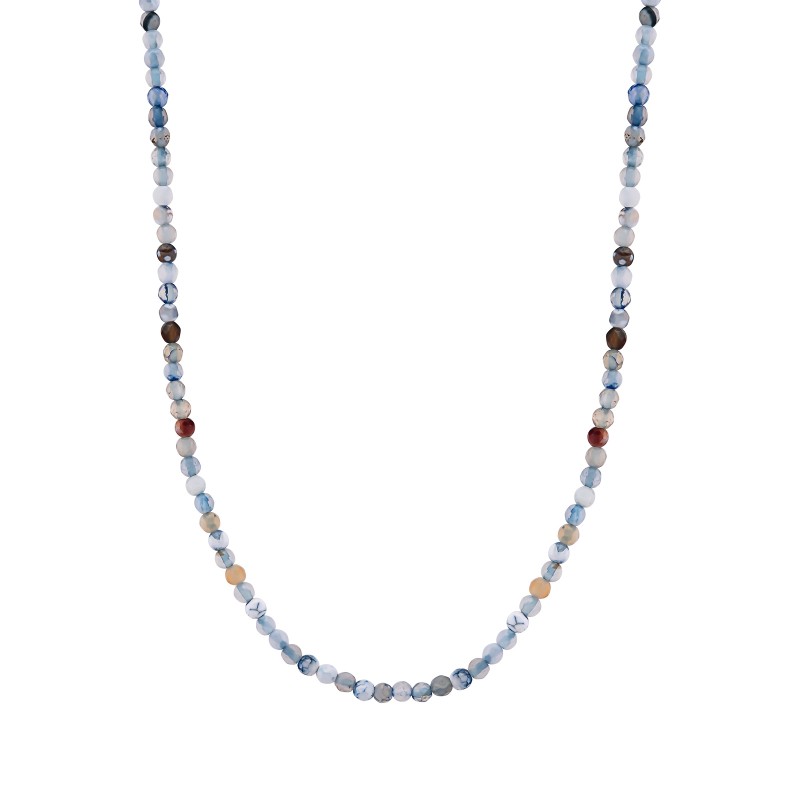 Natural Mixed Blue Agate Gemstone Choker