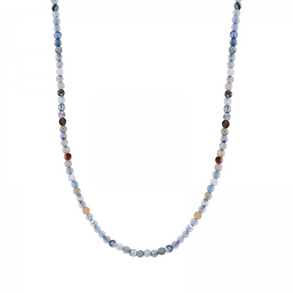 Natural Mixed Blue Agate Gemstone Choker