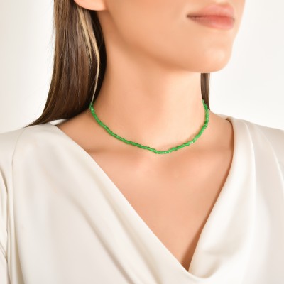 Natural Green Agate Gemstone Choker