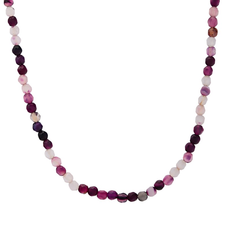 Natural Mixed Purple Agate Gemstone Choker