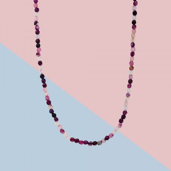 Natural Mixed Purple Agate Gemstone Choker