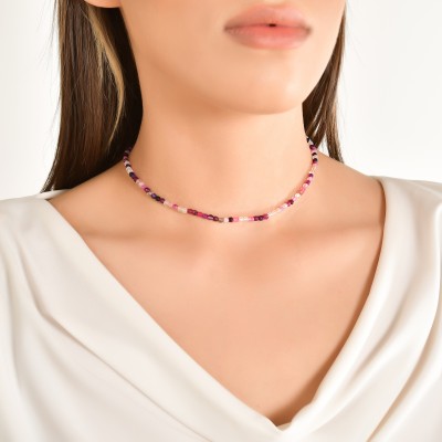 Natural Mixed Purple Agate Gemstone Choker
