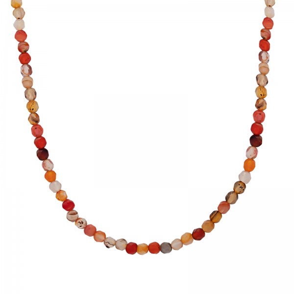 Natural Mixed Orange Agate Gemstone Choker