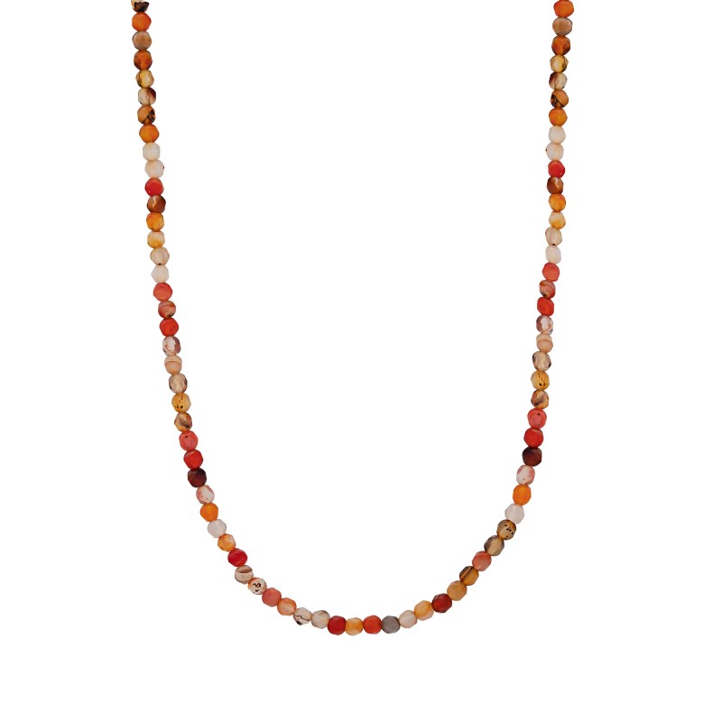 Natural Mixed Orange Agate Gemstone Choker