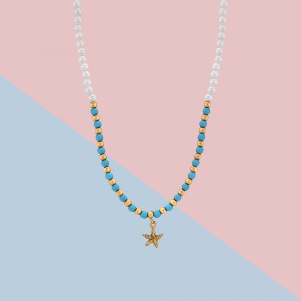 Majorica Pearl and Turquoise Sea Star Choker