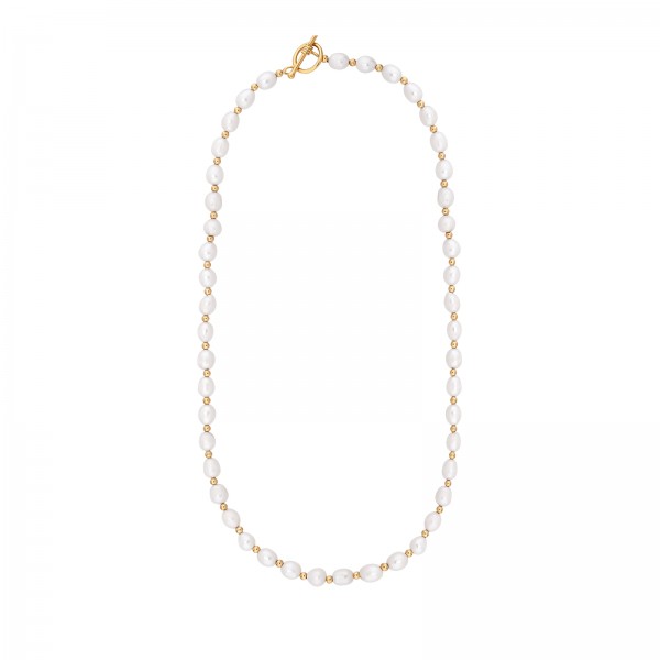 Flame Ball Pearl Necklace