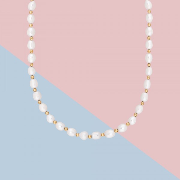 Flame Ball Pearl Necklace