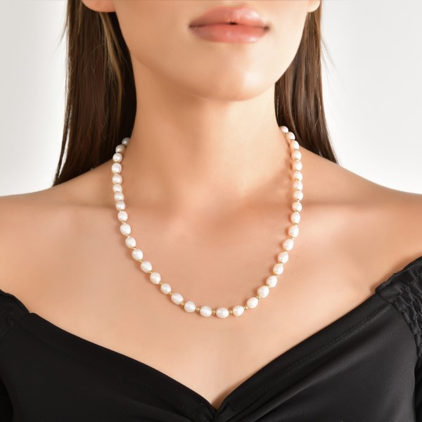 Flame Ball Pearl Necklace