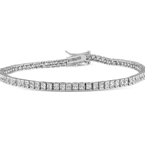 Small Princess Cut Tennis Bracelet
