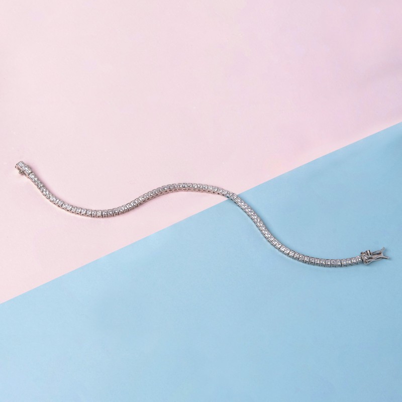 Small Princess Cut Tennis Bracelet