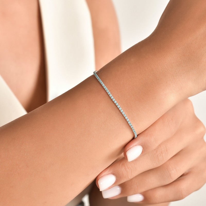 Minimalist Turquoise Tennis Bracelet