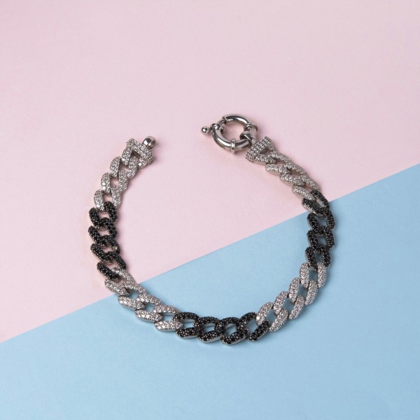Black & White Cuban Bracelet