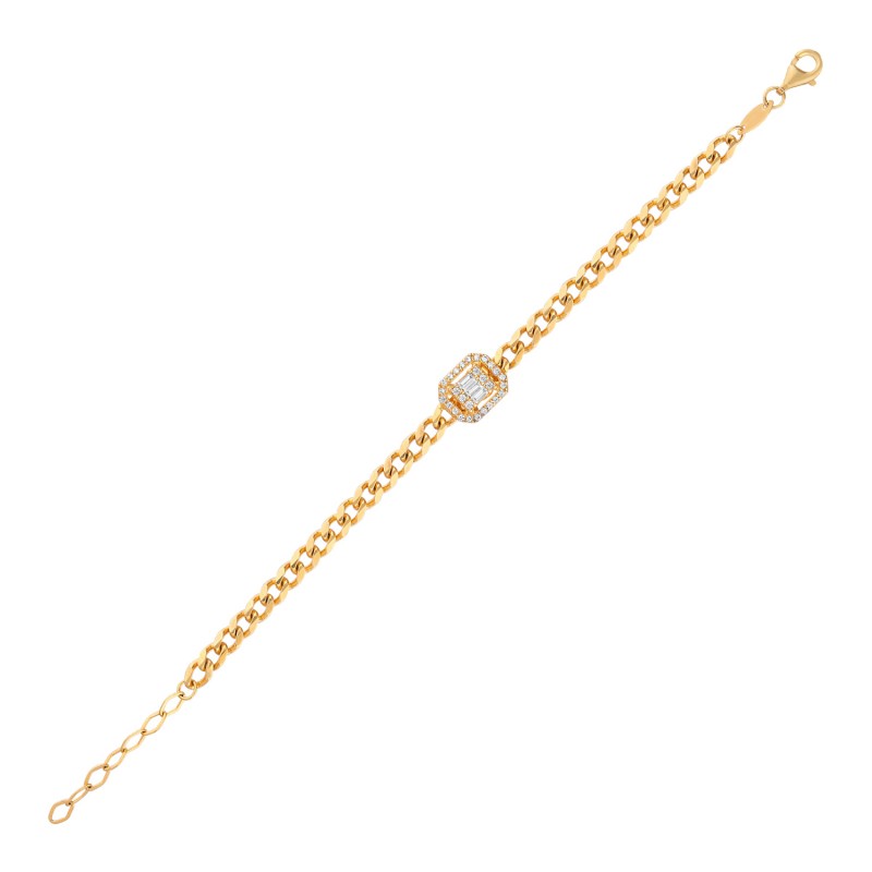 Baguette Curb Chain Bracelet