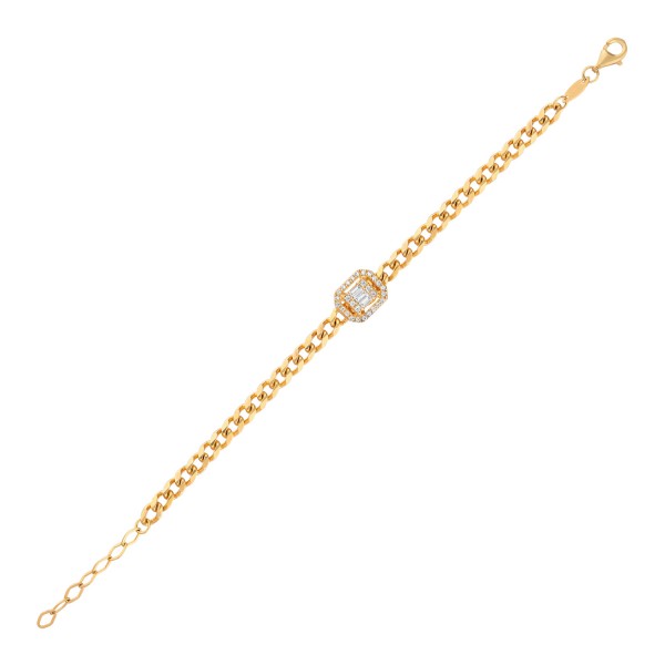 Baguette Curb Chain Bracelet