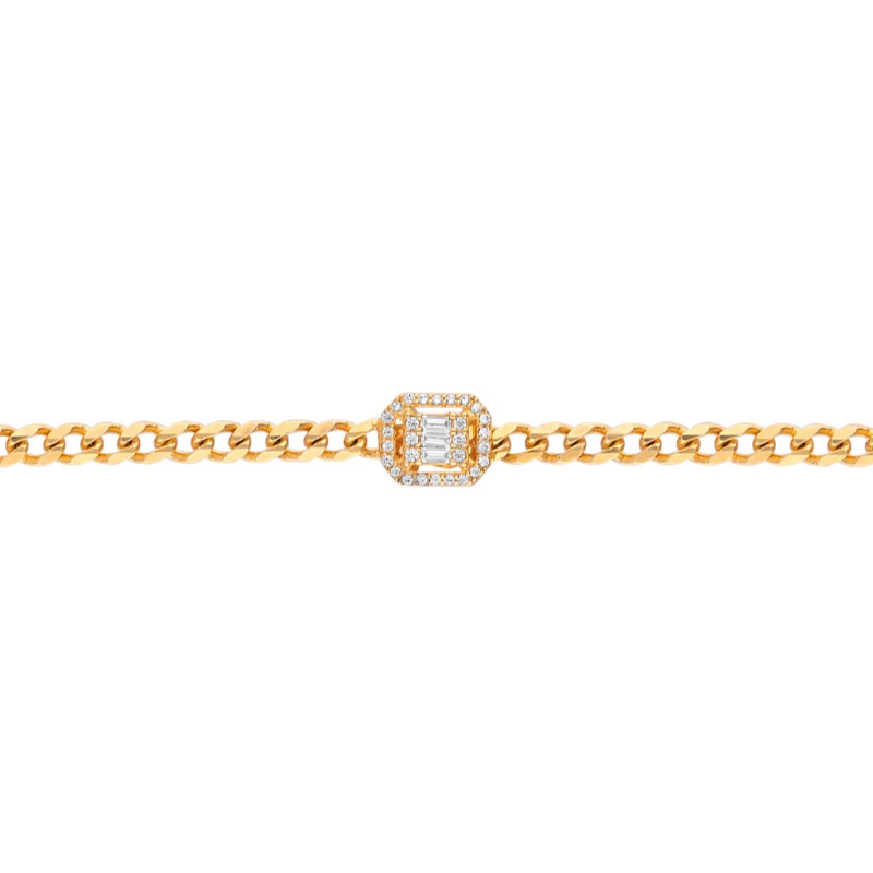 Baguette Curb Chain Bracelet