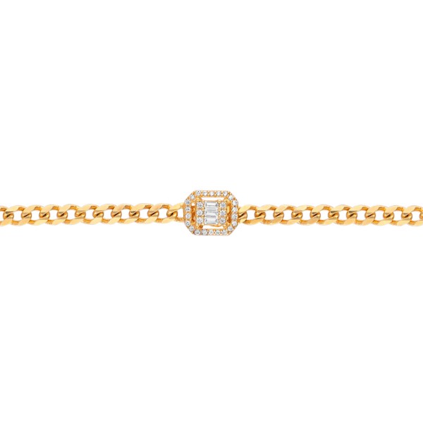 Baguette Curb Chain Bracelet