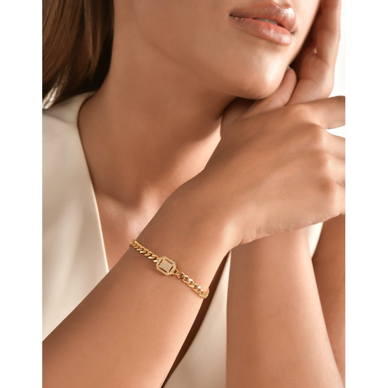 Baguette Curb Chain Bracelet