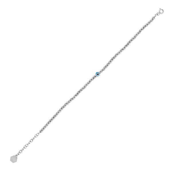 Sparkling Diamond Cut Beads Evil Eye Bracelet