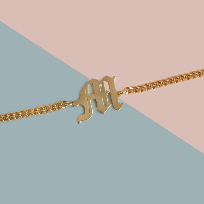 Old English Letter Bracelet