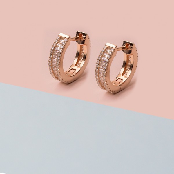 Baguette Huggie Hoop Earring