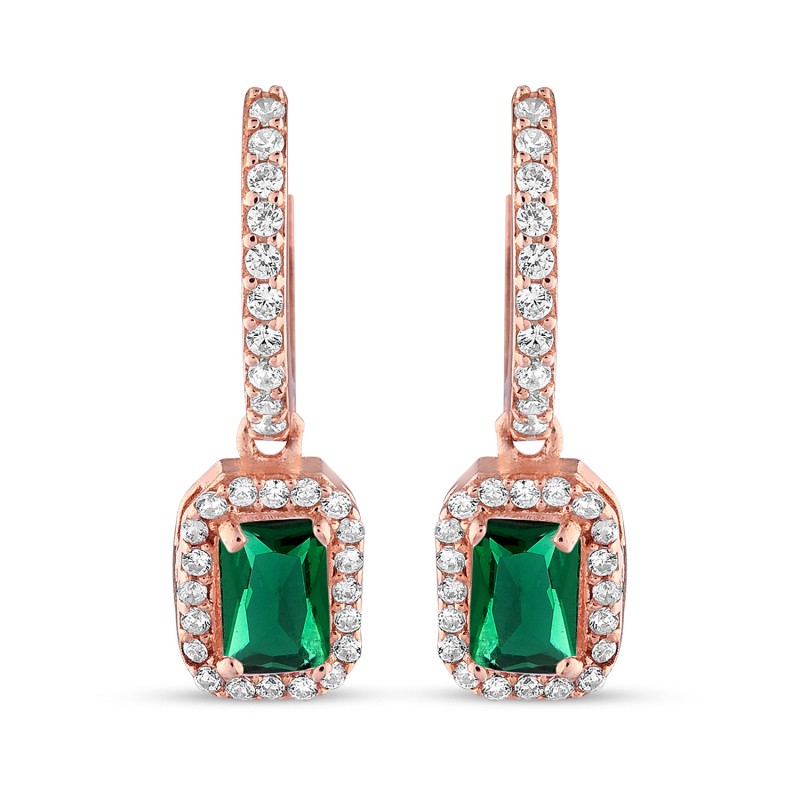 Green Baguette Earring