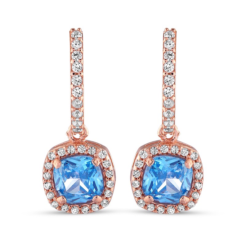 Blue Square Earring