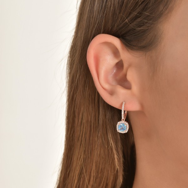 Blue Square Earring