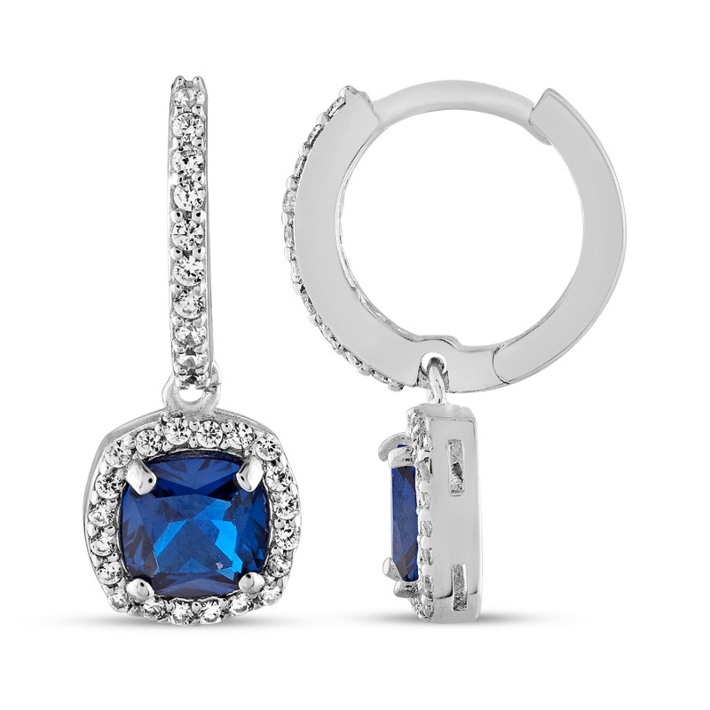 Dark Blue Square Earring