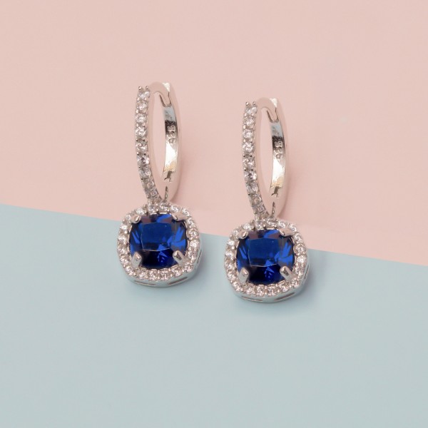Dark Blue Square Earring