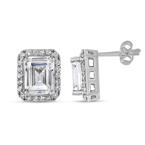 Baguette Diamond Cut Stud Earring