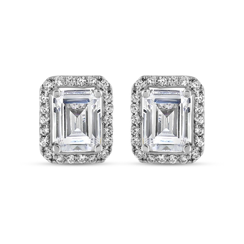 Baguette Diamond Cut Stud Earring
