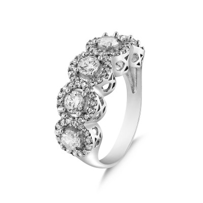 Five Stone Sparkle Halo Ring 2