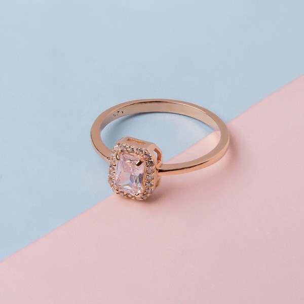 Baguette Sparkle Halo Ring
