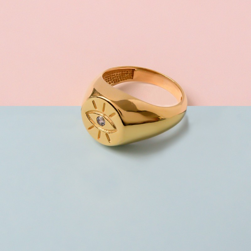 Evil Eye Signet Ring