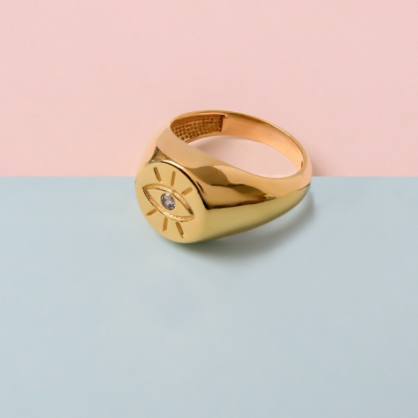 Evil Eye Signet Ring