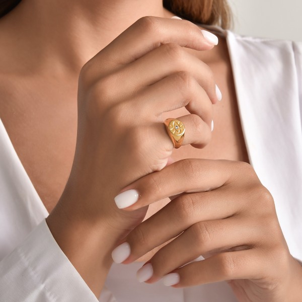 Evil Eye Signet Ring
