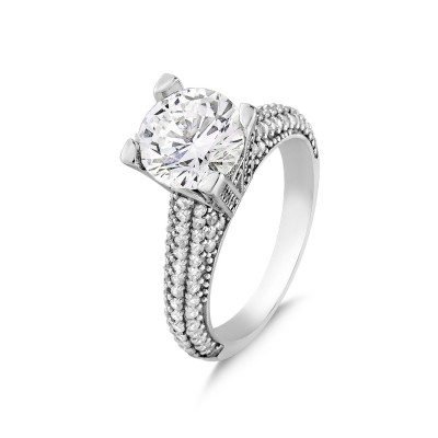 Side Stone Solitaire Ring 2