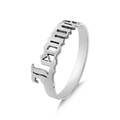 Personalised Old English Name Ring 2