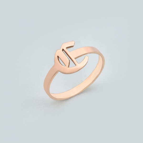 Personalised Old English Initial Ring