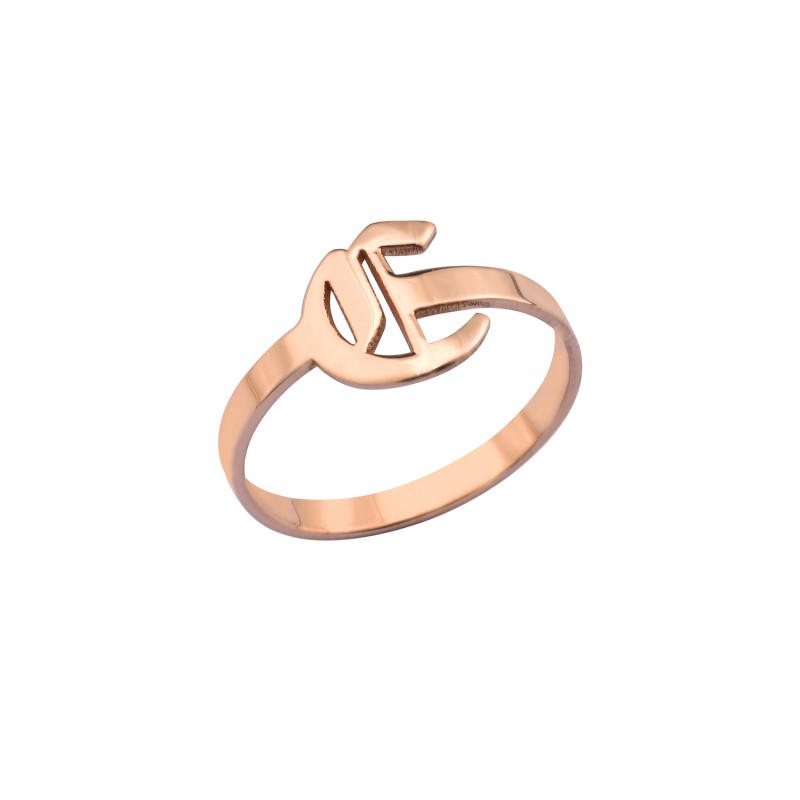 Personalised Old English Initial Ring