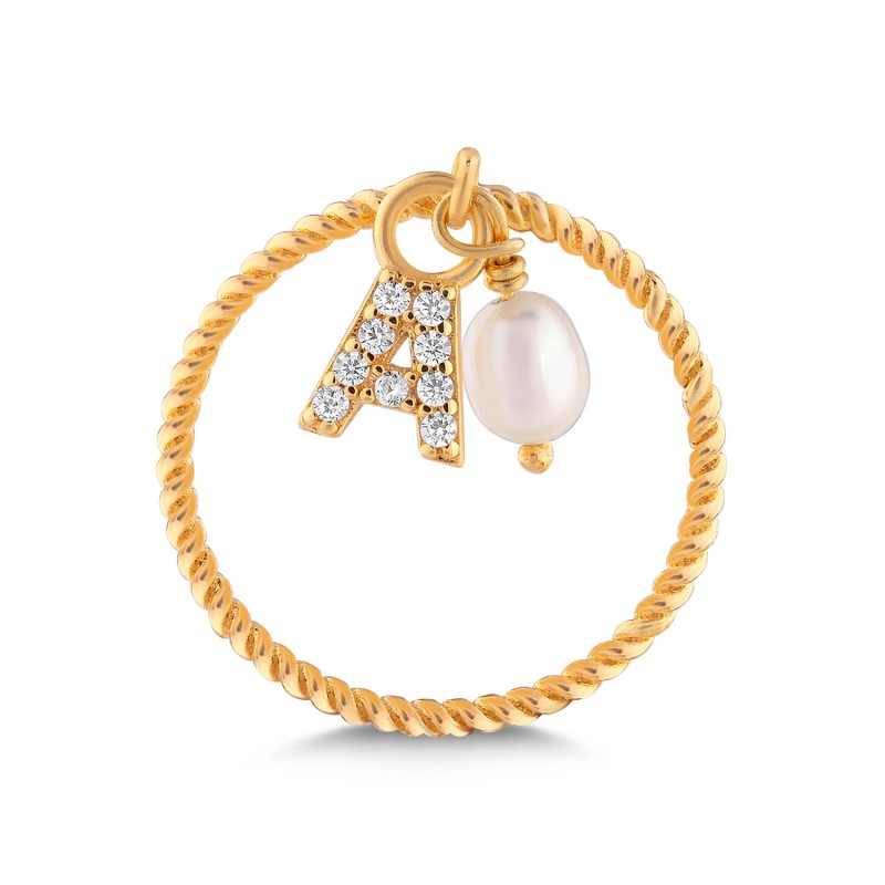 Personalised Pearl Initial Ring