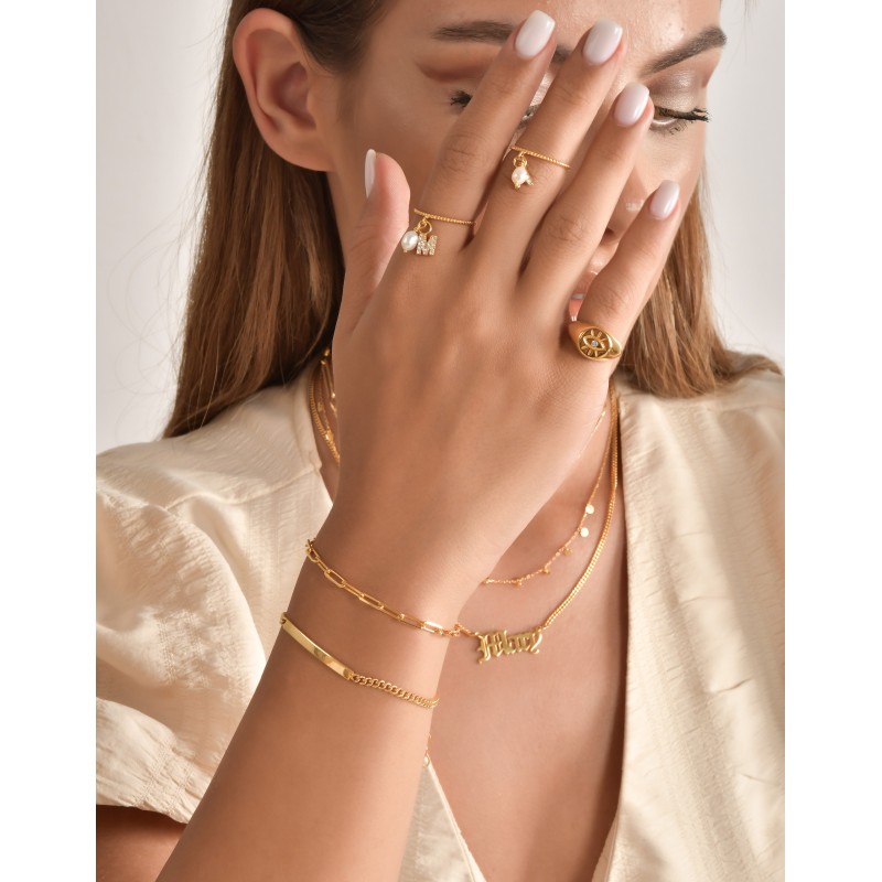 Personalised Pearl Initial Ring
