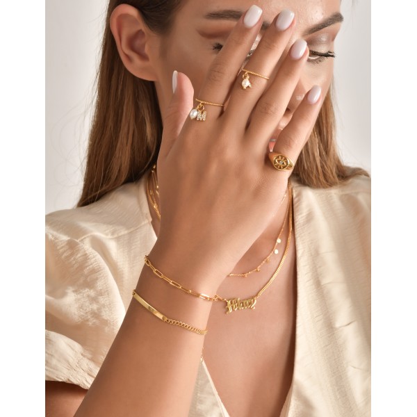 Personalised Pearl Initial Ring