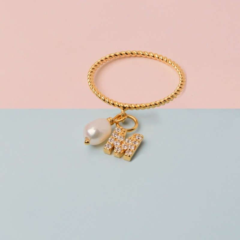Personalised Pearl Initial Ring
