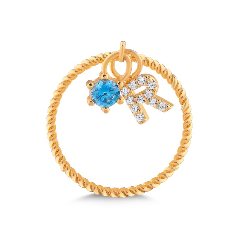 Personalised Birthstone Initial Ring