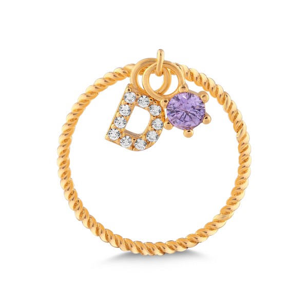 Personalised Birthstone Initial Ring